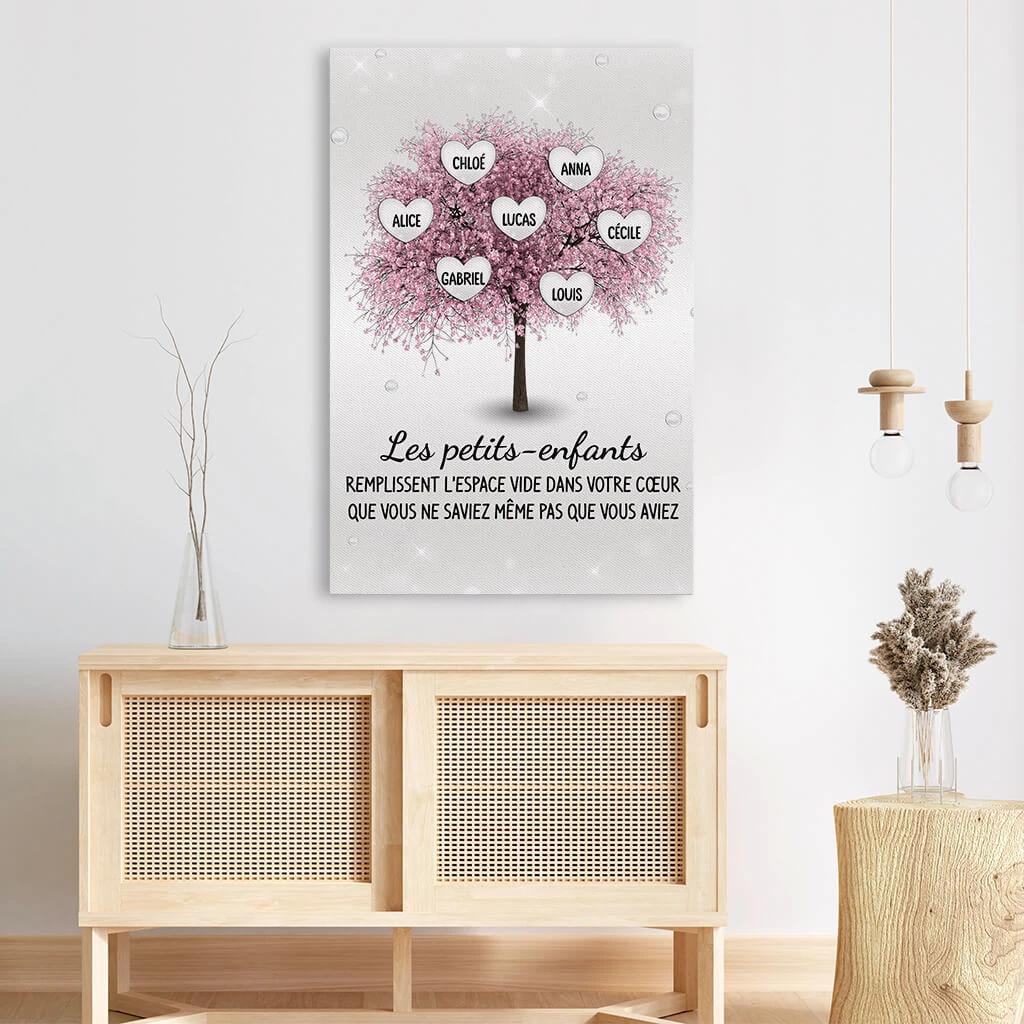 Toile Cherry Blossom Coeur - Cadeau Personnalisé | Toile Pour Famille 3 Toile Cherry Blossom Coeur - Cadeau Personnalisé | Toile Pour Famille – Image 3