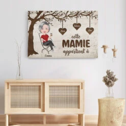 Cette Mamie Appartient À Version Mignonne - Cadeau Personnalisé | Toile Pour Mamie -Vivelamode Soldes Magasin 1982CFR3 toile cette mamie appartient a version mignonne personnalisee