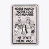 Ma Maison Ma Cour Mes Humains Chien - Cadeau Personnalisé | Plaque Pour Amoureux Des Animaux