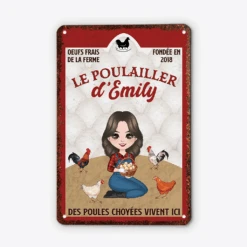 Des Poules Choyées Vivent Ici - Cadeau Personnalisé | Plaque Pour Femme