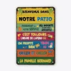 Bienvenue Sur Notre Patio - Cadeau Personnalisé | Plaque Pour Famille