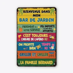 Bienvenue Sur Notre Patio - Cadeau Personnalisé | Plaque Pour Famille -Vivelamode Soldes Magasin 2004EFR2 plaque en metal bienvenue sur notre patio personnalisee