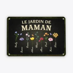 Jardin Fleurs De Mamie/ Maman - Cadeau Personnalisé | Plaque En Métal Pour Maman -Vivelamode Soldes Magasin 2021EFR2 plaque jardin fleurs de mamie maman personnalisee