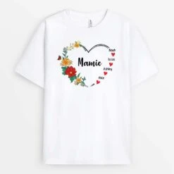 Mamie Maman Florale - Cadeau Personnalisé | T-shirt Pour Maman