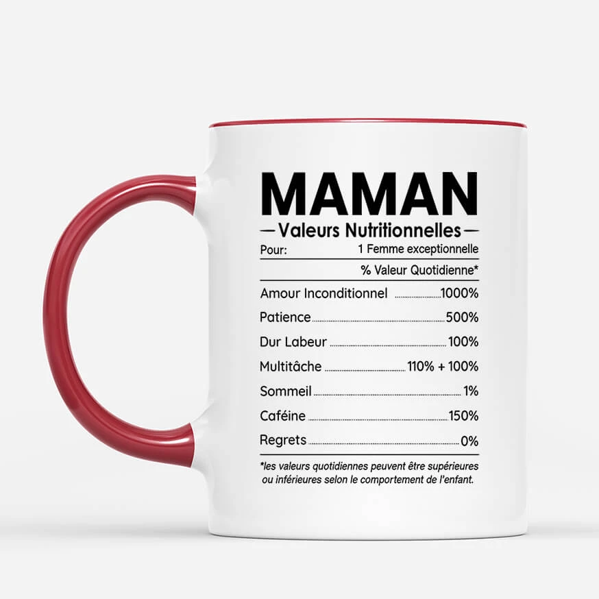 Informations Nutritionnelles - Mug Personnalisé Pour Maman/Papa 2 Informations Nutritionnelles - Mug Personnalisé Pour Maman/Papa – Image 2