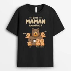 Cette Maman/Mamie Appartient À Version Ours - Cadeau Personnalisé | T-shirt Pour Femme