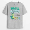 Papasaurus Version Bleu Et Rose - Cadeau Personnalisé | T-shirt Pour Papa