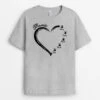 Maman Coeur Avec Empreintes Version Noir - Cadeau Personnalisé | T-shirt Pour Maman