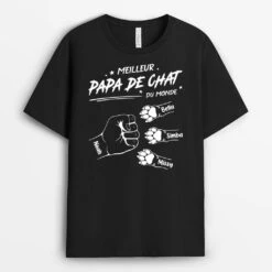 Meilleur Papa Chat/ Meilleure Maman Chat Avec Bosses De Poing De Chats - Cadeau Personnalisé | T-shirt Pour Amoureux Des Animaux