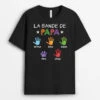 La Bande À Papa Avec Empreintes Colorées - Cadeau Personnalisé | T-shirt Pour Papa -Vivelamode Soldes Magasin 2373AFR1 t shirt la bande a papa avec empreintes colorees personnalise