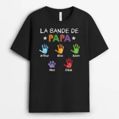 La Bande À Papa Avec Empreintes Colorées - Cadeau Personnalisé | T-shirt Pour Papa