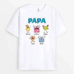 Papa/ Papy Monstres Dessin - Cadeau Personnalisé | T-shirt Pour Homme