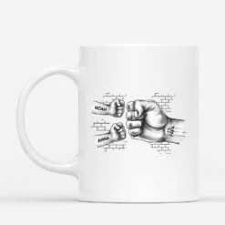 Poings Monochromes Version Mur - Mug Personnalisé Papa