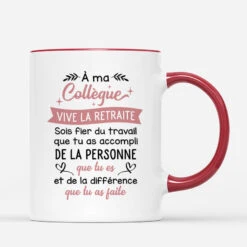 À Ma Collègue, Vive La Retraite - Cadeau Personnalisé | Mug Pour Retraite -Vivelamode Soldes Magasin 2454MFR3 mug a ma collegue vive la retraite personnalise