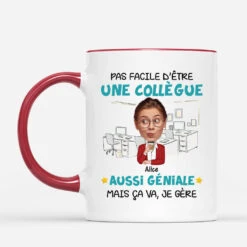Pas Facile D'Être Une Collègue Aussi Géniale - Cadeau Personnalisé | Mug Pour Collègue