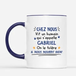 Chez Nous Vit Un Humain Version Chat - Cadeau Personnalisé | Mug Pour Amoureux Des Animaux -Vivelamode Soldes Magasin 2498MFR3 mug chez nous vit un humain version chien personnalise 561cb3d7 be66 4d15 986f 56eb93e30001