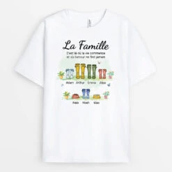 La Famille Version Des Bottes - Cadeau Personnalisé | T-shirt Pour Famille