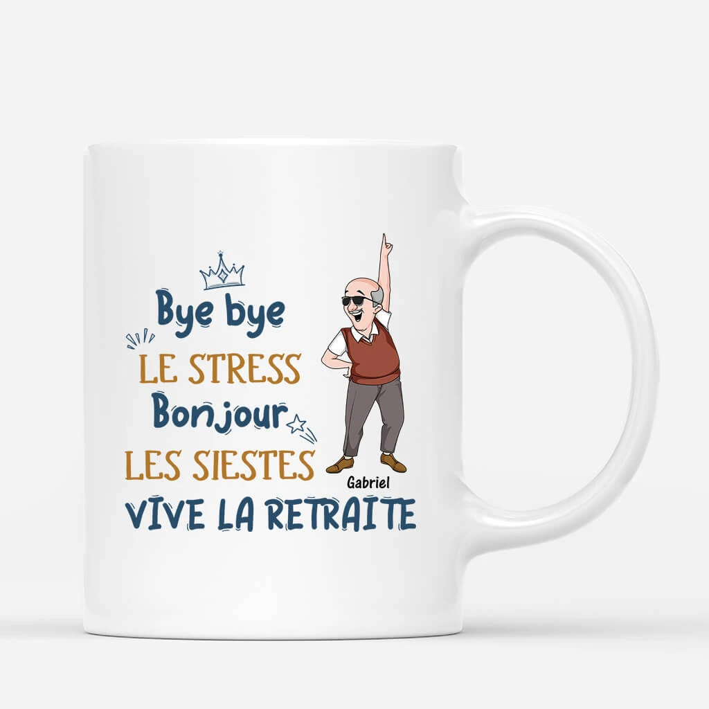 Vive La Retraite - Mug Personnalisé Homme Humour 1 Vive La Retraite - Mug Personnalisé Homme Humour