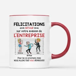 Félicitations Sur Votre Évasion De L'Entreprise - Cadeau Personnalisé | Mug Pour Collègue