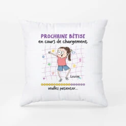 Prochaine Bêtise - Cadeau Personnalisé | Coussin Pour Enfant