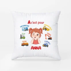 Enfant Alphabet Avec Véhicules - Cadeau Personnalisé | Coussin Pour Enfant -Vivelamode Soldes Magasin 2620PFR2 coussin enfant alphabet avec vehicules personnalise