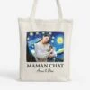 Maman / Papa Chat Version Van Gogh - Cadeau Personnalisé | Tote Bag Pour Amoureux Des Animaux -Vivelamode Soldes Magasin 2628BFR1 tote bag maman papa chat version van gogh personnalise
