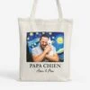 Maman / Papa Chien Version Van Gogh - Cadeau Personnalisé | Tote Bag Pour Amoureux Des Animaux -Vivelamode Soldes Magasin 2628BFR1 tote bag maman papa chien version van gogh personnalise