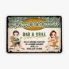 Bar Et Grill, Grillade Et Détente Vintage - Cadeau Personnalisé | Plaque En Métal Pour Famille -Vivelamode Soldes Magasin 2632EFR1 plaque en metal bar et grill grillade et detente vintage personnalise