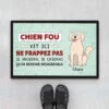 Des Chiens Fous Vivent Ici - Cadeau Personnalisé | Paillasson Pour Amoureux Des Animaux