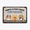 Ne Laissez Pas Sortir Les Chiens - Cadeau Personnalisé | Plaque En Métal Pour Amoureux Des Animaux