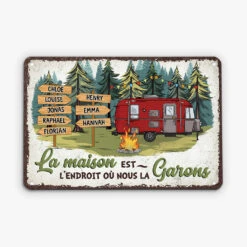 Notre Maison Est Là Où Nous Nous Garons - Cadeau Personnalisé | Plaque En Métal Pour Famille -Vivelamode Soldes Magasin 2646EFR2 notre maison est la ou nous nous garons plaque maison personnalisee