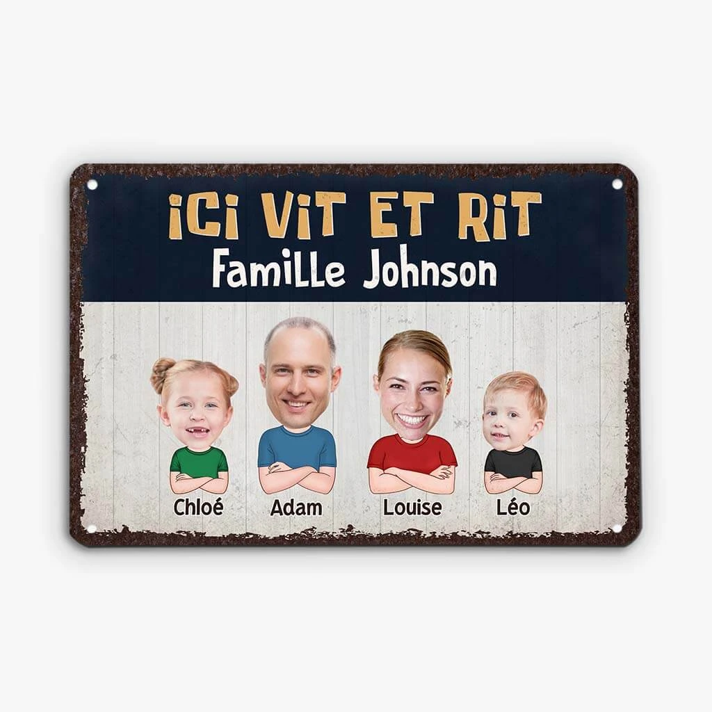 Ici Vit Et Rit Famille Bernard - Cadeau Personnalisé | Plaque En Métal Pour Famille 2 Ici Vit Et Rit Famille Bernard - Cadeau Personnalisé | Plaque En Métal Pour Famille – Image 2