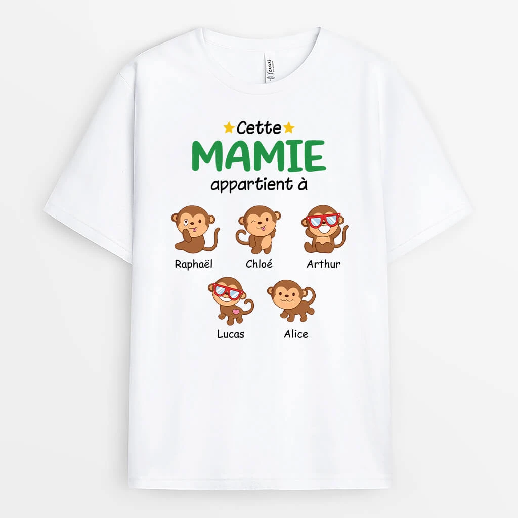 Ce Papa Appartient À Version Singes - Cadeau Personnalisé | T-shirt Pour Papa 2 Ce Papa Appartient À Version Singes - Cadeau Personnalisé | T-shirt Pour Papa – Image 2