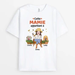 Cette Maman Chien Appartient À Version Jardin - Cadeau Personnalisé | T-shirt Pour Amoureux Des Animaux