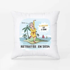 Le Meilleur Est À Venir Version Femme - Cadeau Personnalisé | Coussin Pour Retraite