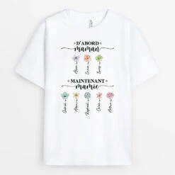 D'Abord Maman Maintenant Mamie Fleur - Cadeau Personnalisé | T-shirt Pour Femme