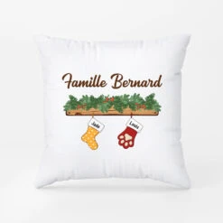Famille À Noël Version Chaussettes - Cadeau Personnalisé | Coussin Pour Famille -Vivelamode Soldes Magasin 2864PFR2 famille a noel version chaussettes coussin famille personnalise pour noel
