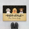 Bienvenue Chez Les Chiens Version Vintage - Cadeau Personnalisé | Paillasson Pour Amoureux Des Animaux
