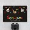 Bienvenue Version Visages De Chats - Cadeau Personnalisé | Paillasson Pour Amoureux Des Animaux