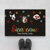 Bienvenue Version Visages De Chiens - Cadeau Personnalisé | Paillasson Pour Amoureux Des Animaux -Vivelamode Soldes Magasin 2890DFR1 bienvenue version visages de chiens paillasson personnalisable chien