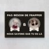 Inutile De Sonner Version Photo De Chat - Cadeau Personnalisé | Paillasson Pour Amoureux Des Animaux
