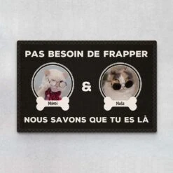 Inutile De Sonner Version Photo De Chat - Cadeau Personnalisé | Paillasson Pour Amoureux Des Animaux