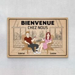 Bienvenue Chez Nous - Cadeau Personnalisé | Paillasson Pour Couple