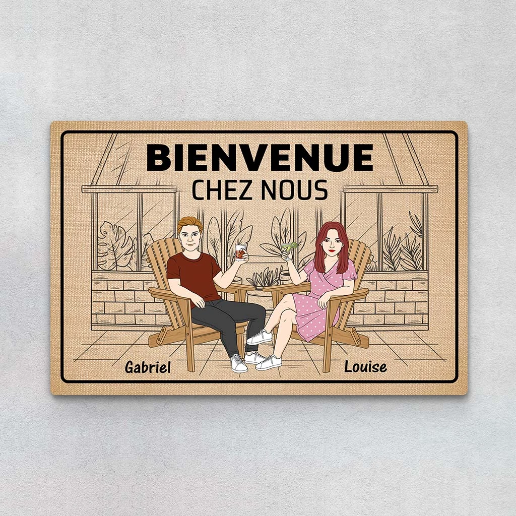 Bienvenue Chez Nous - Cadeau Personnalisé | Paillasson Pour Couple 1 Bienvenue Chez Nous - Cadeau Personnalisé | Paillasson Pour Couple