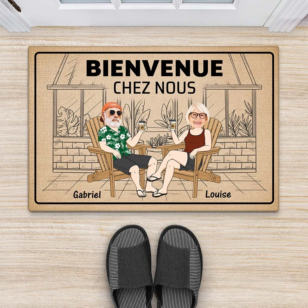 Bienvenue Chez Nous - Cadeau Personnalisé | Paillasson Pour Couple 2 Bienvenue Chez Nous - Cadeau Personnalisé | Paillasson Pour Couple – Image 2