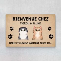 Les Chats Habitent Aussi Ici - Cadeau Personnalisé | Paillasson Pour Amoureux Des Animaux