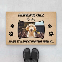 Les Chiens Habitent Aussi Ici Avec Photo - Cadeau Personnalisé | Paillasson Pour Amoureux Des Animaux