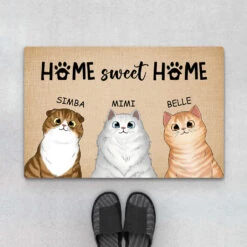 Home Sweet Home Version Chats - Cadeau Personnalisé | Paillasson Pour Amoureux Des Animaux