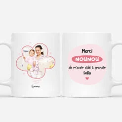 Merci Nounou De M'Avoir Fait Grandir Avec Photo - Cadeau Personnalisé | Mug Pour Nounou