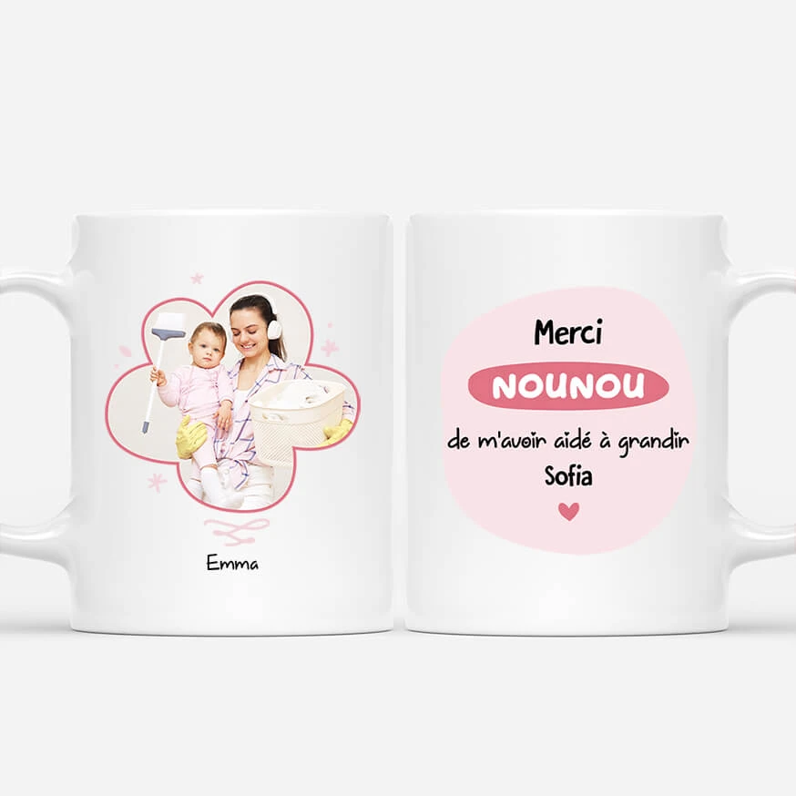 Merci Nounou De M'Avoir Fait Grandir Avec Photo - Cadeau Personnalisé | Mug Pour Nounou 1 Merci Nounou De M'Avoir Fait Grandir Avec Photo - Cadeau Personnalisé | Mug Pour Nounou